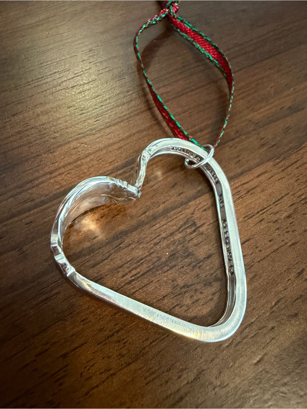 Silverware Heart Pendant Ornament